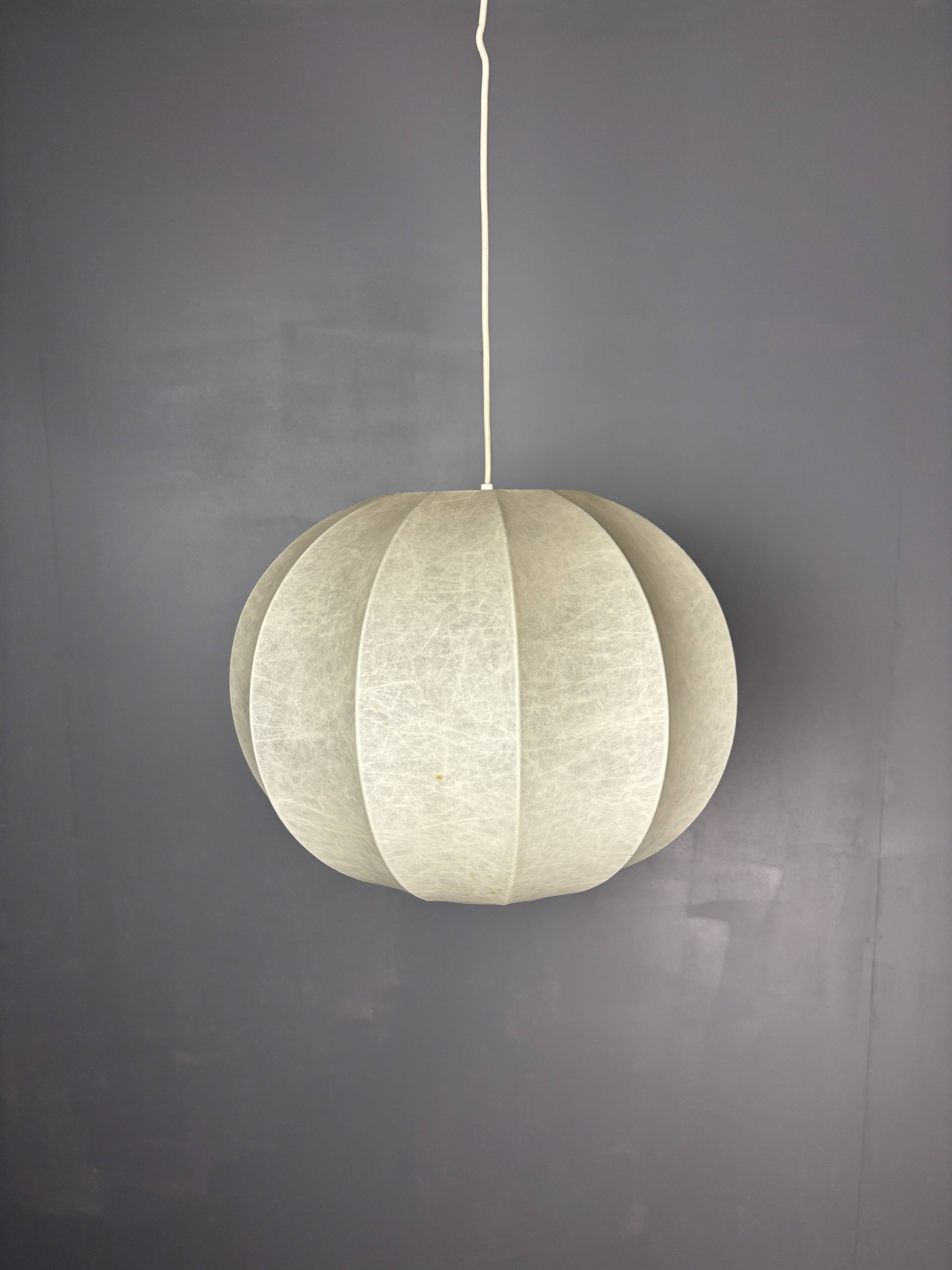 Midcentury space age cocoon hanging pendant ceiling lamp, 1960s