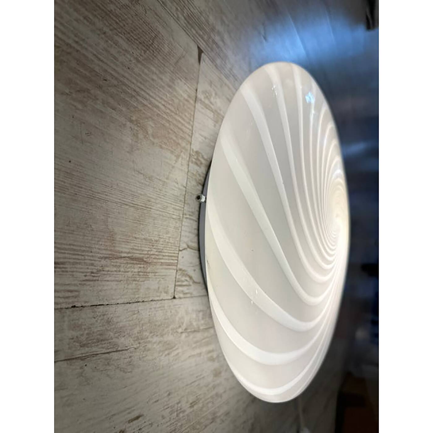 Contemporary Italian Milky-White Swirls Murano Glass Flush Mount or Wall Sc