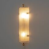 Pair of Art Dèco Style Italian Murano Glass and Brass Sconces