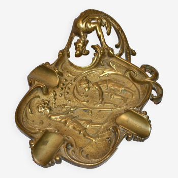 Golden bronze ashtray