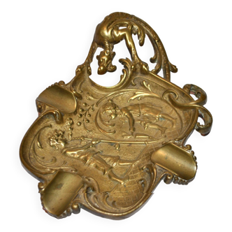 Golden bronze ashtray