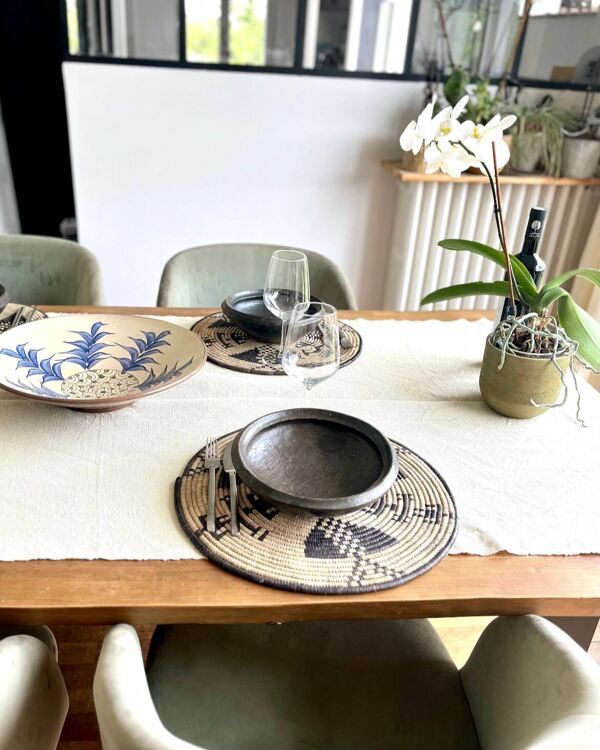 Lot de 2 Bol Abron S noir en terre cuite Bol brut Bol artisanal africain