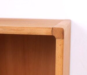 Danish design oak chest of drawers with open display case