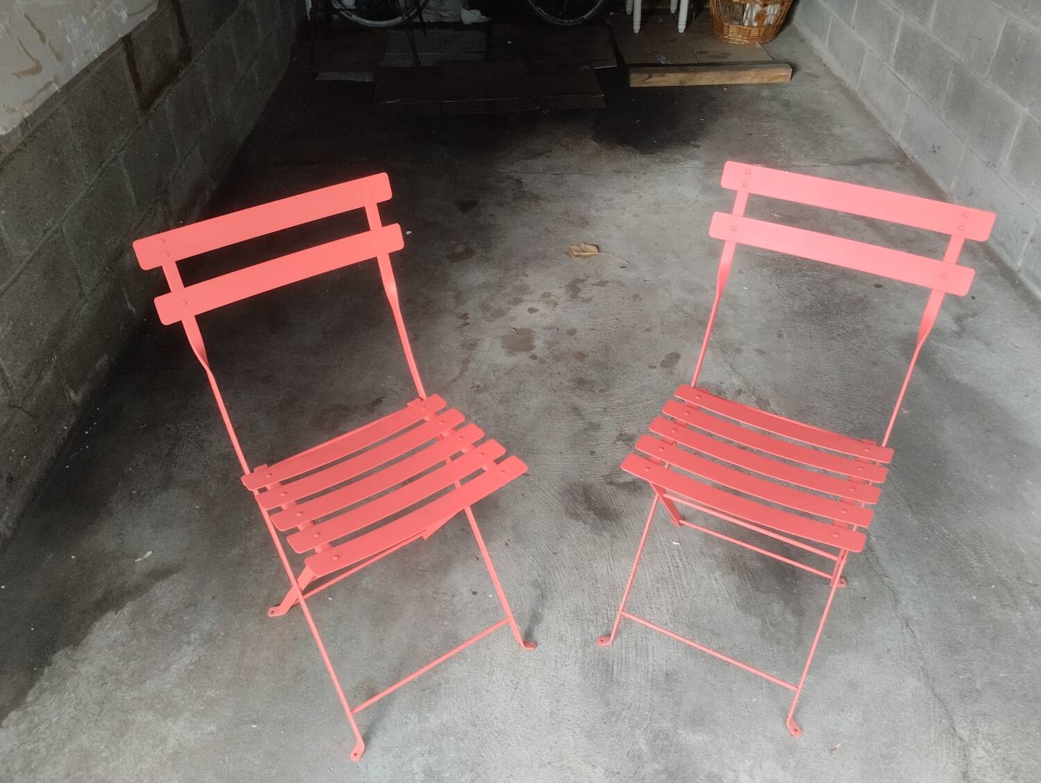 Folding steel chairs, set 2