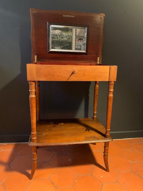 Workers' table Art Nouveau marquetry