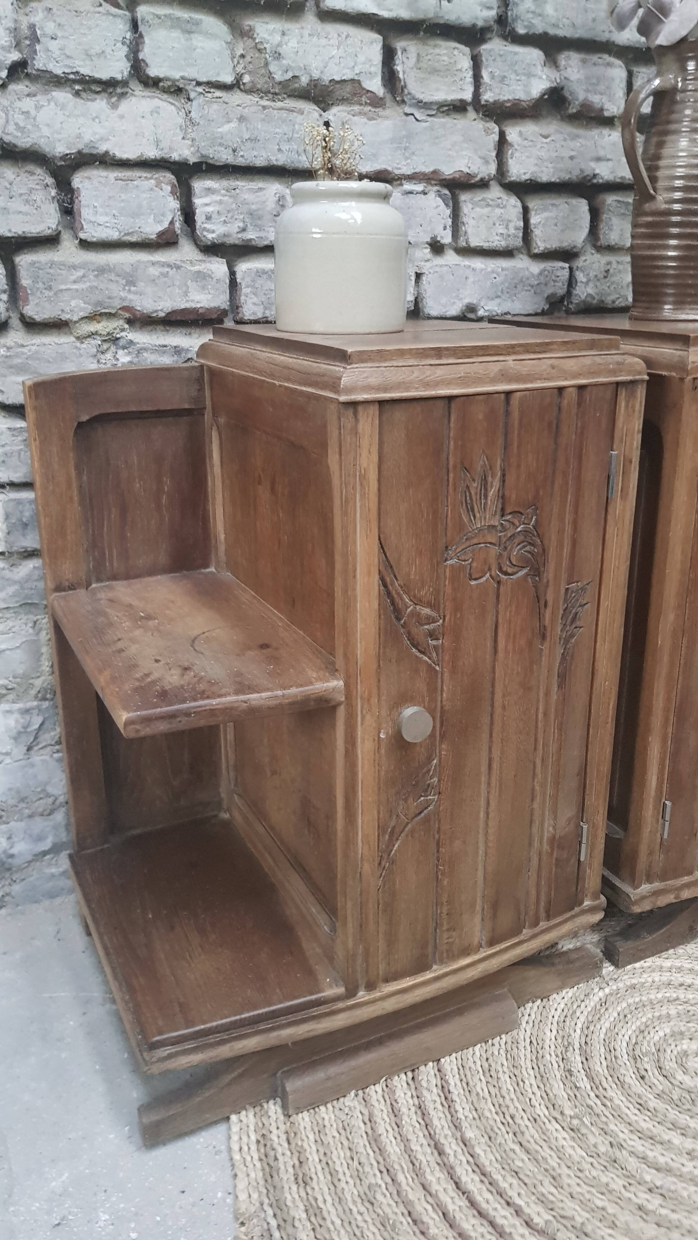 Pair of art deco bedside tables