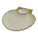Shell-shaped porcelain pocket bowl from Queen’s Porcelain, with a gold rim.