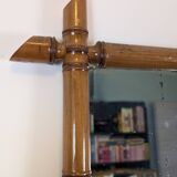 Vintage wooden mirror with bamboo imitation 102 x 75 cm – Exotic spirit