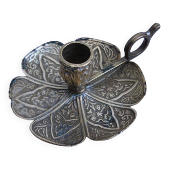 Gold metal candle holder