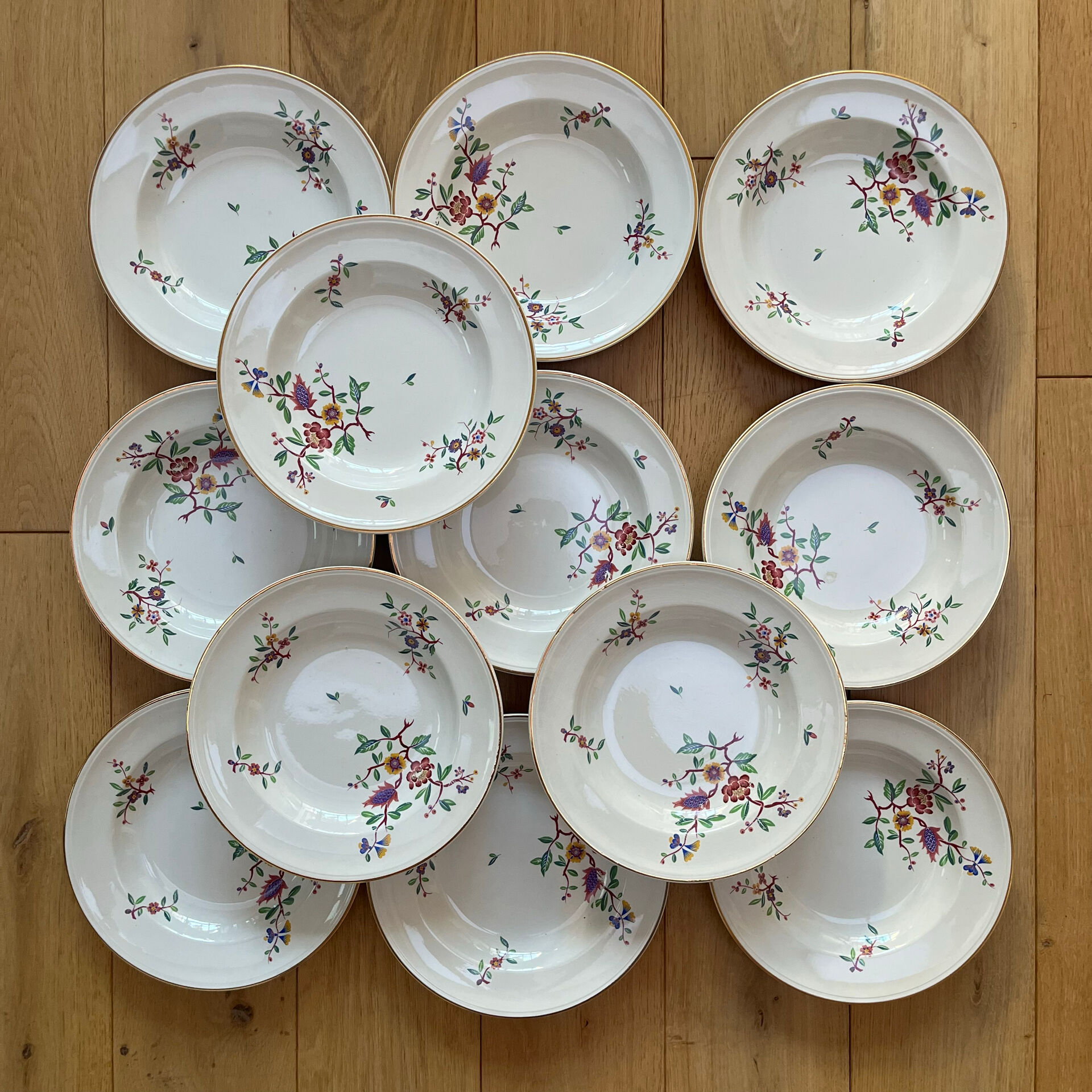 12 deep plates Luneville Chantilly