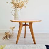 Table basse tripode plateau rond rose
