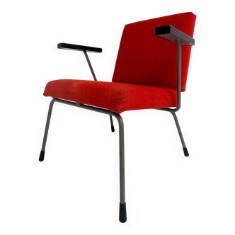 Red Gispen 1401 armchair by Wim Rietveld, 1950s