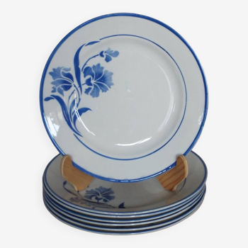 6 assiettes plates gien Albéric