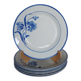 6 assiettes plates gien Albéric