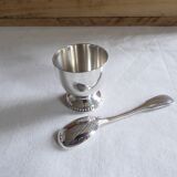 Cockerel + silver metal spoon