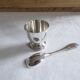 Cockerel + silver metal spoon