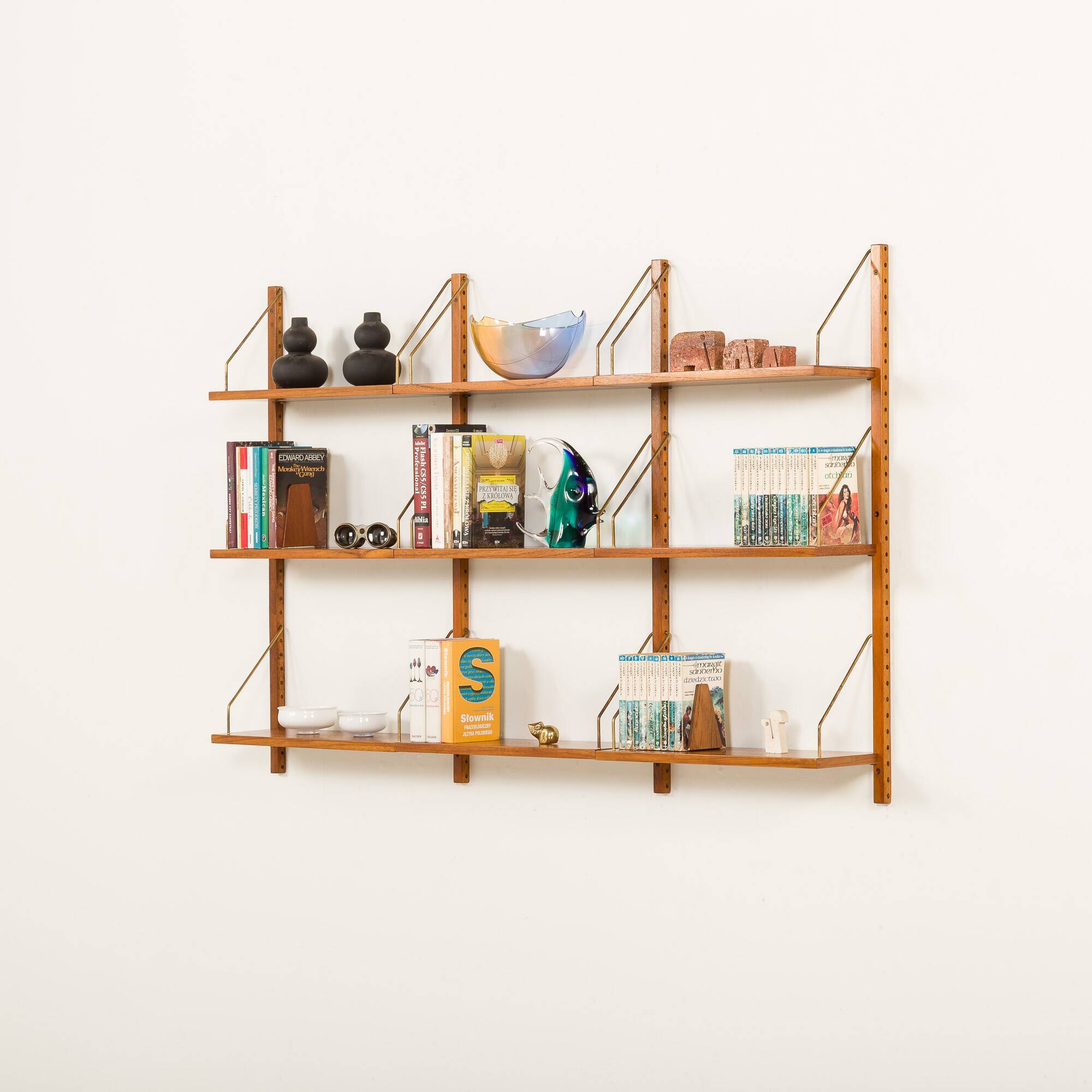 Danish mid century teak shelving unit, 1960s