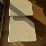 Pair of travertine nesting tables