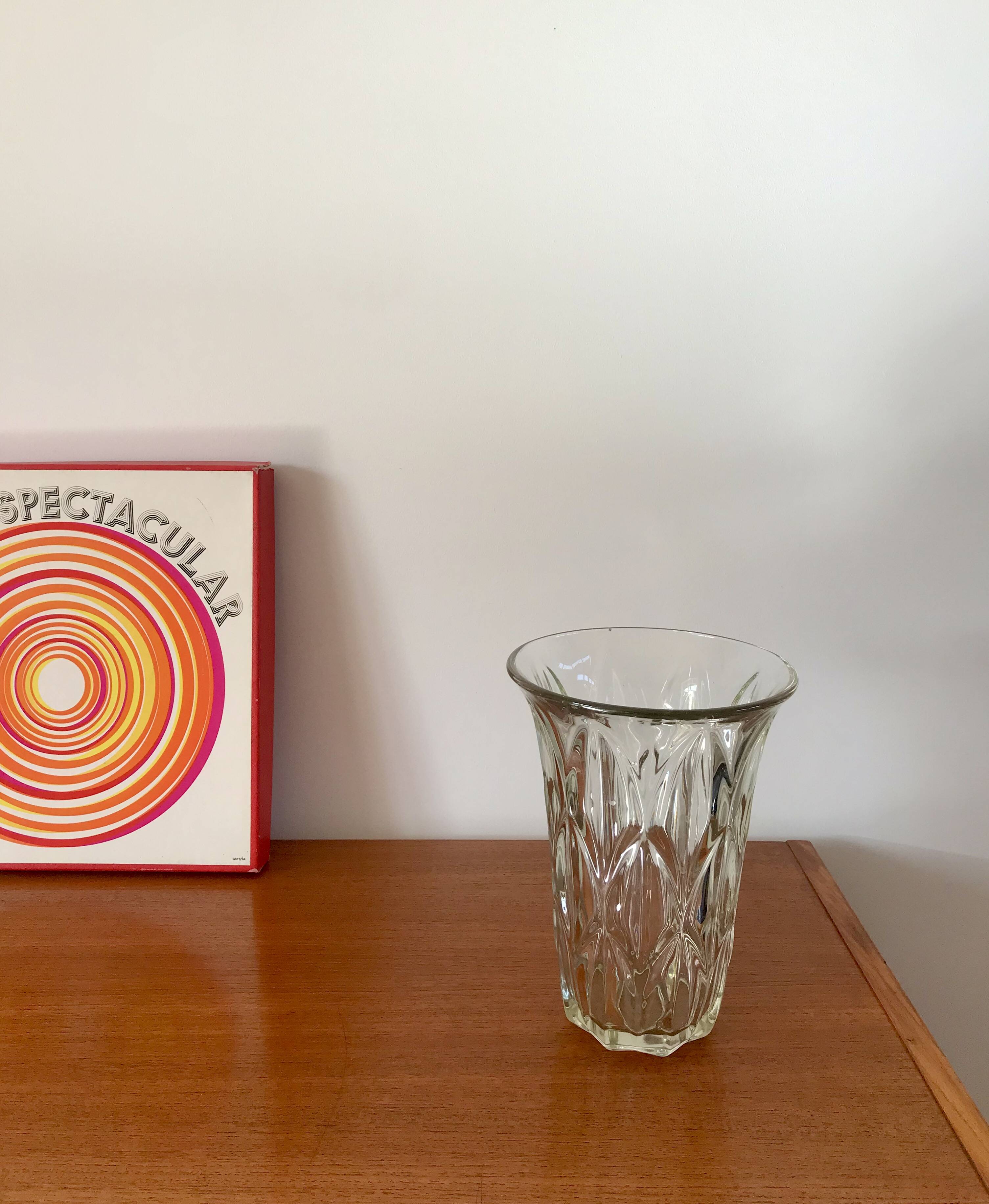 Large faceted flared art deco vase