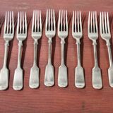 Set of 12 antique Nevada Silver D&A forks