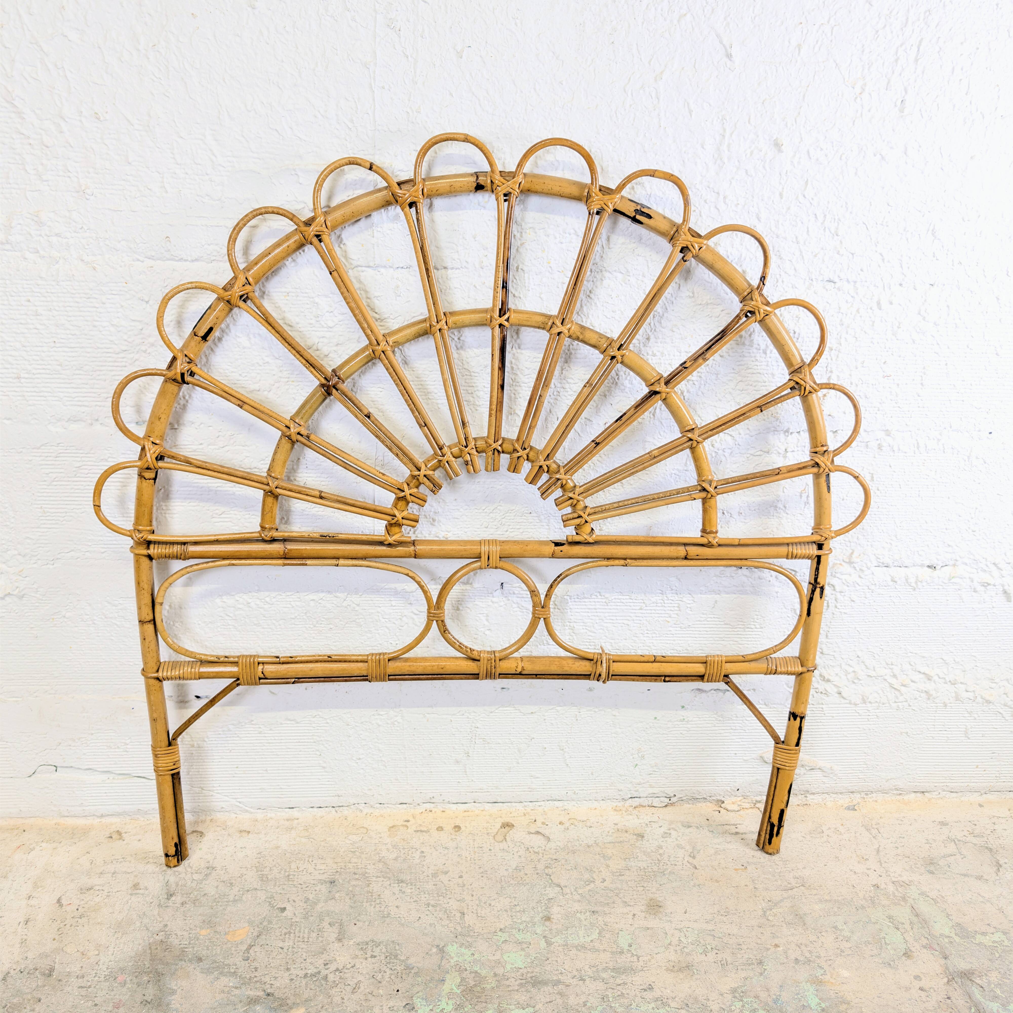 Vintage rattan headboard
