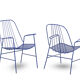 Pair of openwork iron armchairs, 1960s