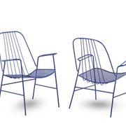 Pair of openwork iron armchairs, 1960s
