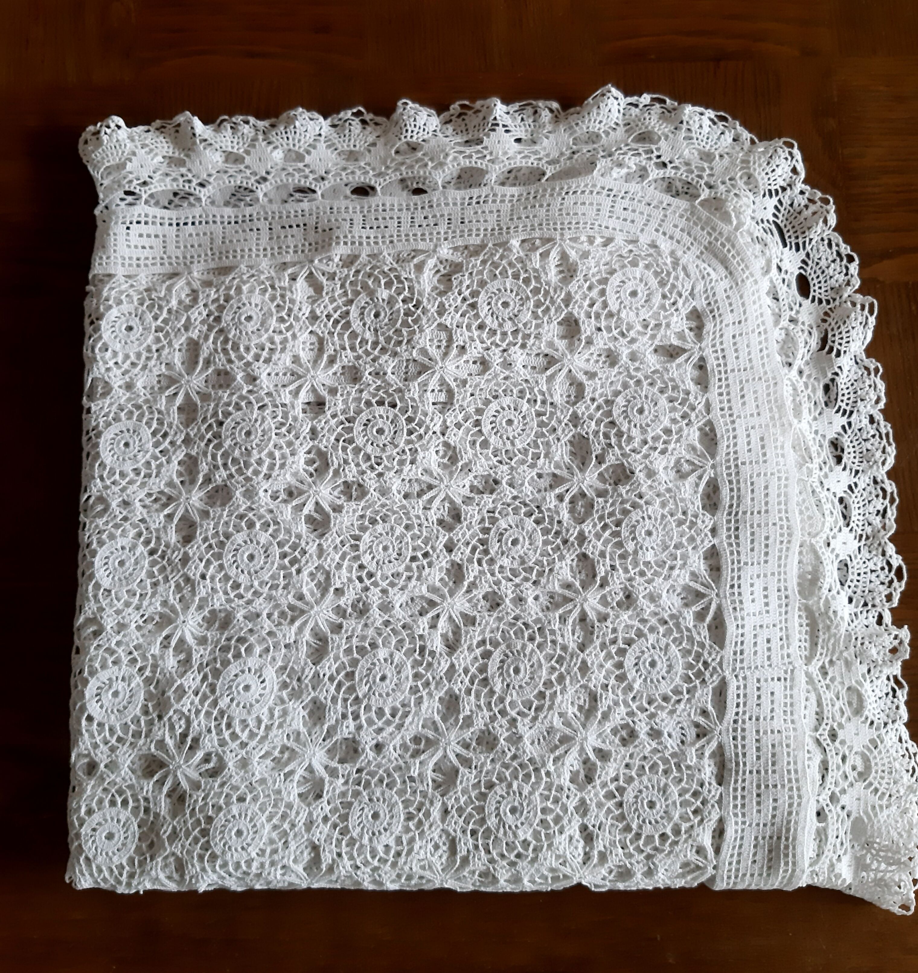 Old crocheted tablecloth