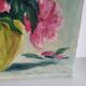 Tableau huile sur toile bouquet de fleurs, XXème