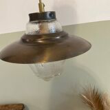 Glass and brass pendant light