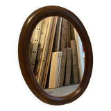 Oval wooden mirror