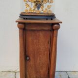Empire bedside table with detached columns in walnut 19th