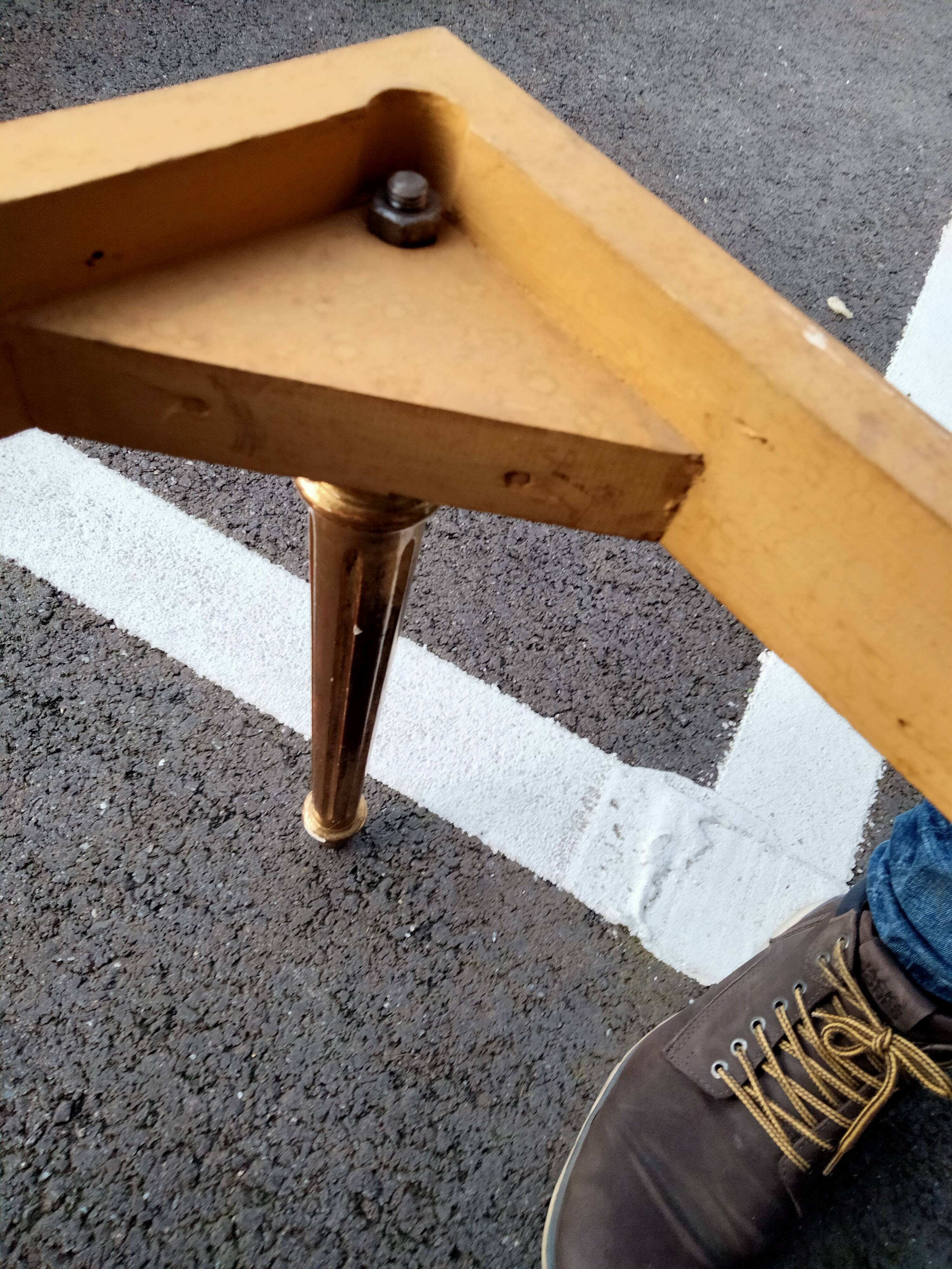 Coffee table gilded wood old marble top side table