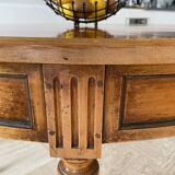 Round table in solid cherry wood Louis XV style and 2 extensions