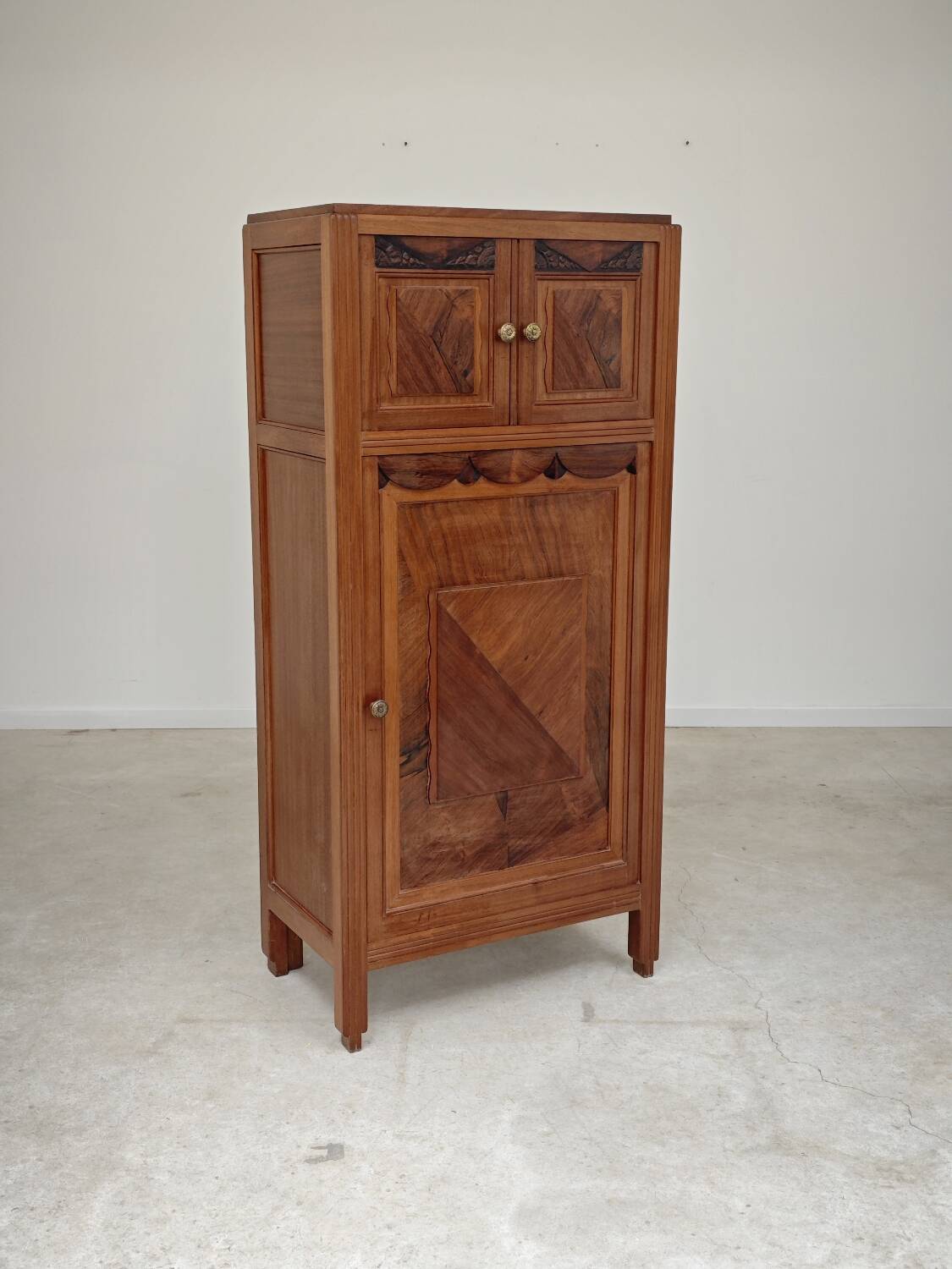 Antique wooden gramophone sideboard Art Deco France 1950