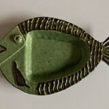 Small fish dish in glazed earthenware Dieulefit 1960