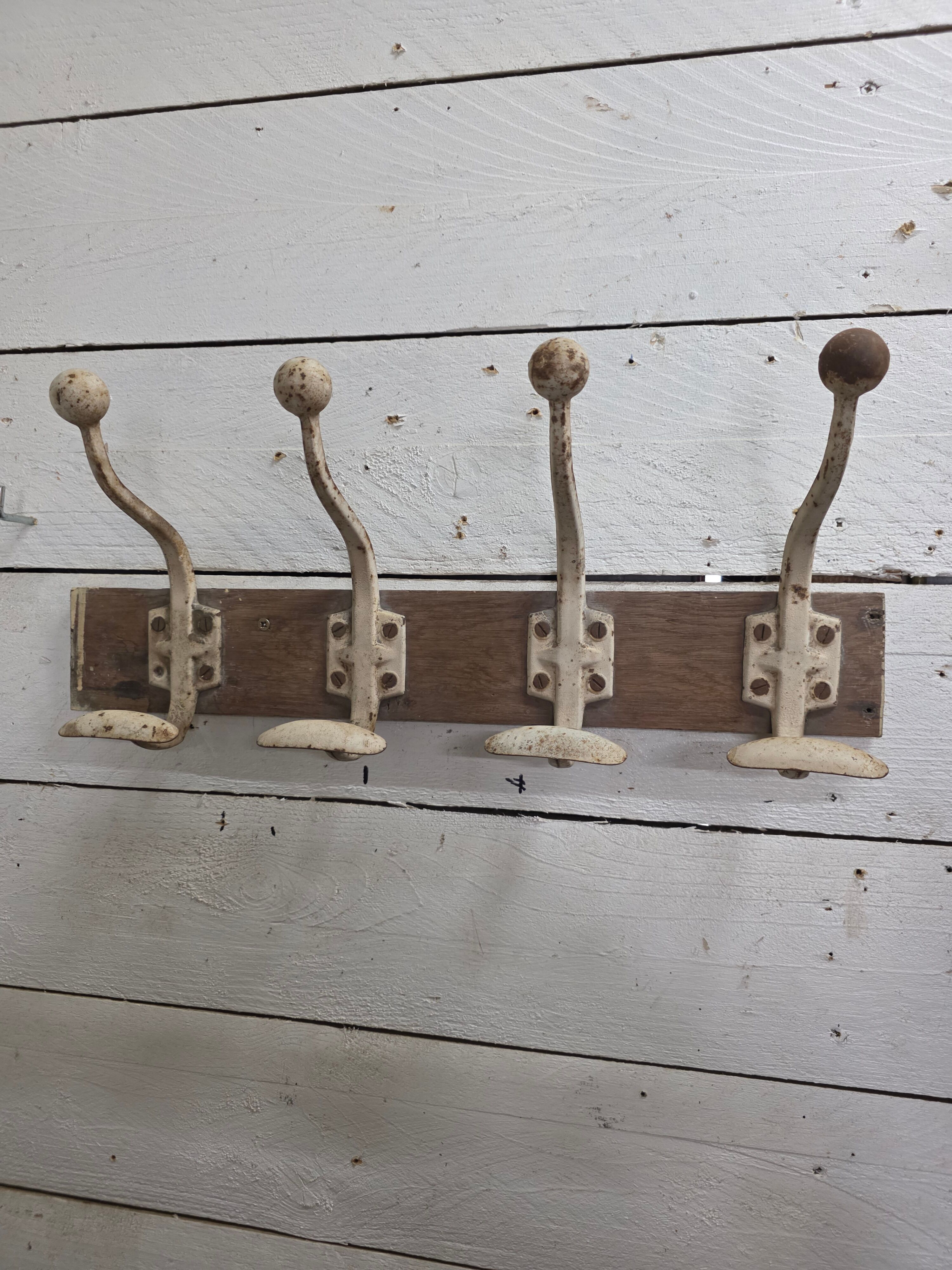 School coat rack with 4 hooks, 1950s.