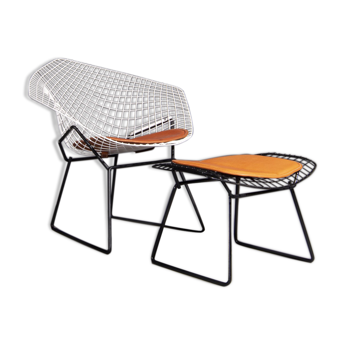 Diamond armchair with ottoman by Harry Bertoia for Knoll International