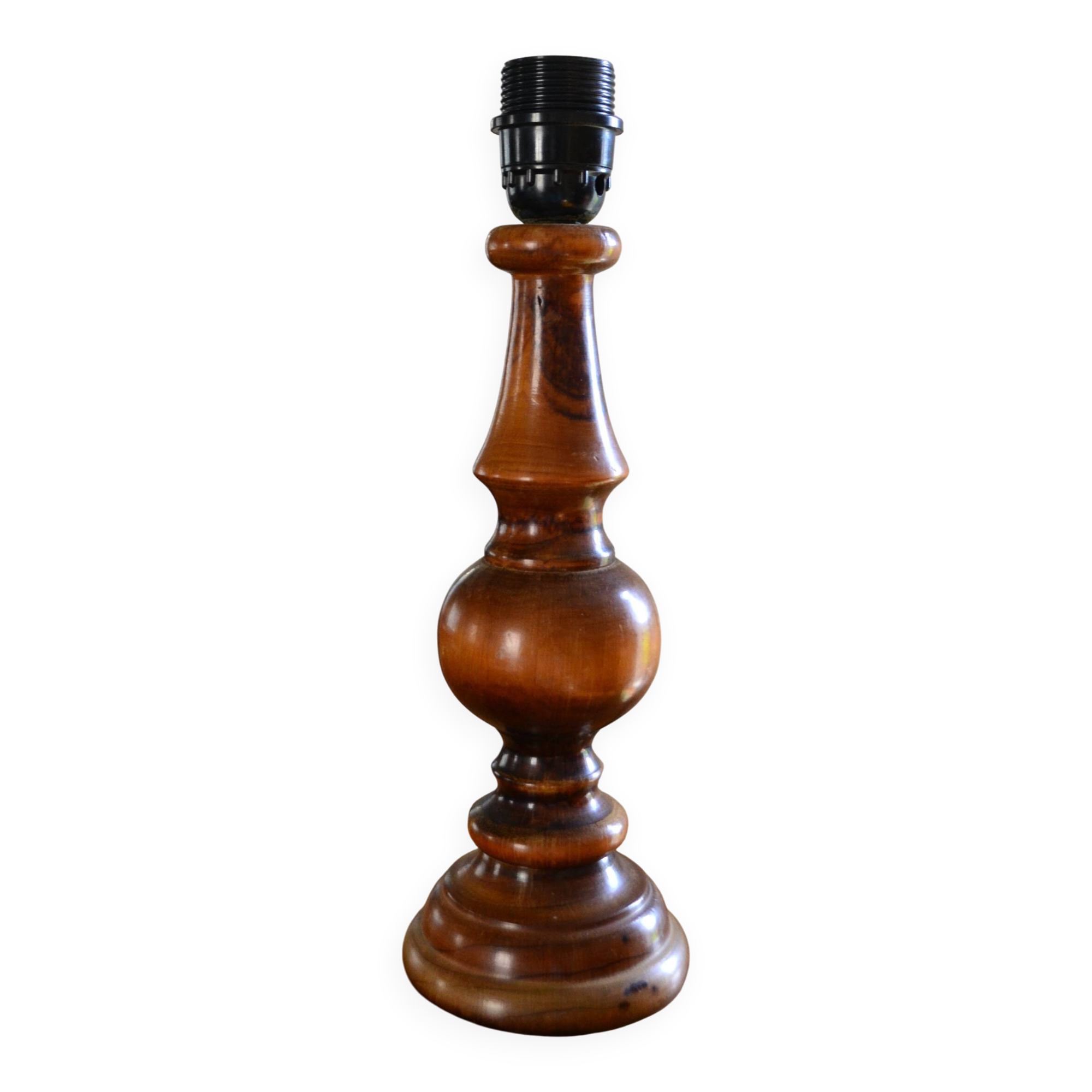 Vintage turned wooden lamp