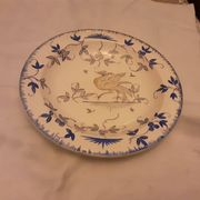 Assiette faiencedeswarce  peint main decor moustier
