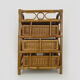 Vintage wicker rattan storage cabinet with 3 drawers