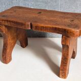 Old solid wood footrest stool