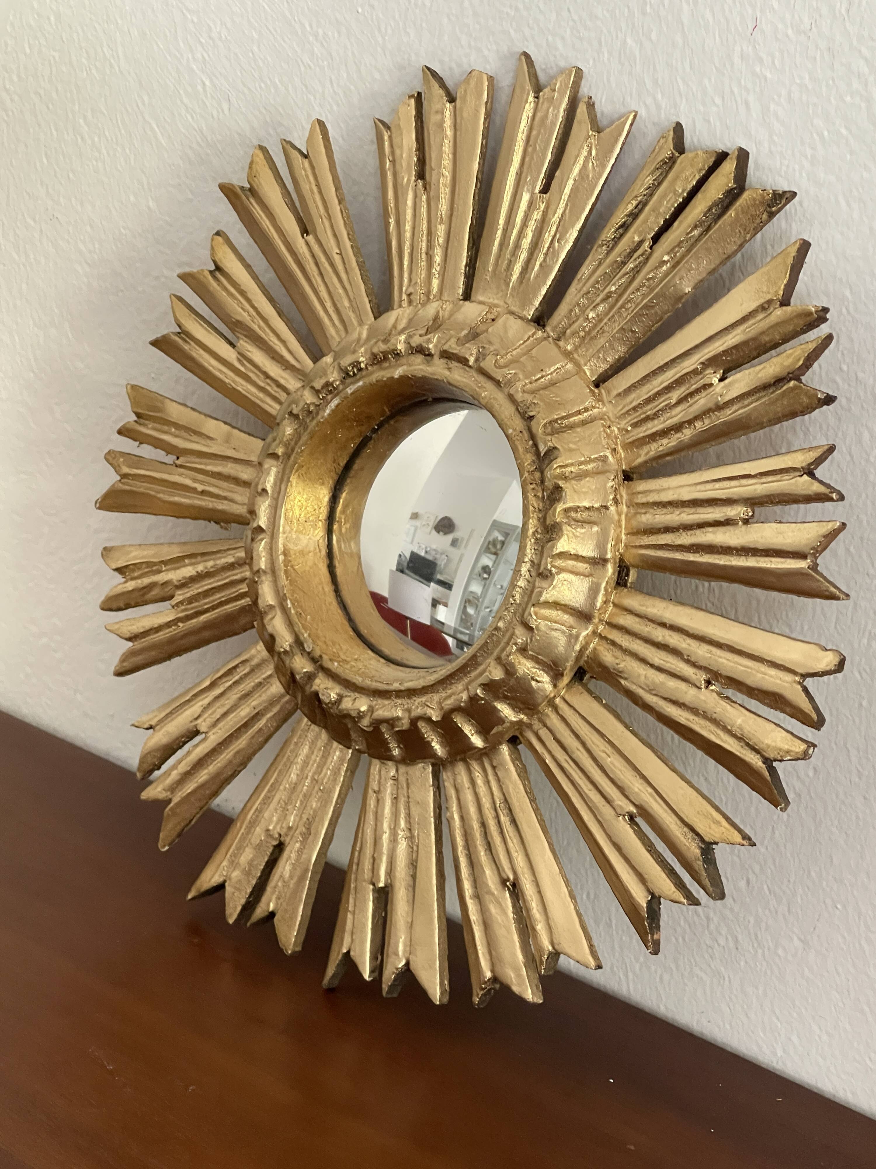 Golden wooden sun mirror “witch’s eye”