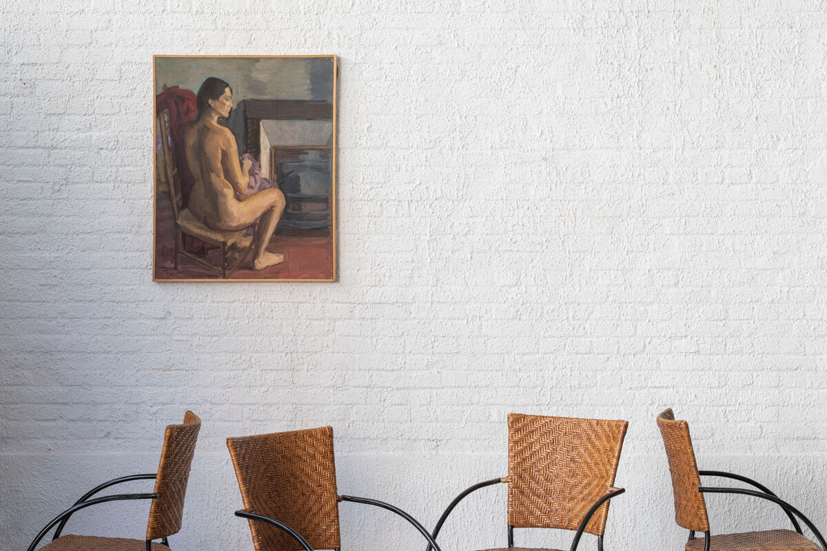 Nude painting ‘Nu’ by Louis Peyré, France, 1989