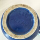 Enamelled ceramic pitcher signed alpho