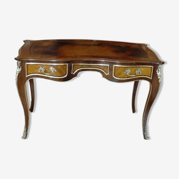 Louis XV flat desk in mahogany and rosewood 120 x 67 cm