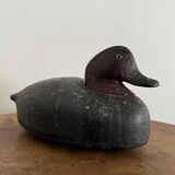 Duck caller in polychrome carved wood, early 20th century folk art