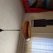 Vintage brown plastic ceiling light with spiral suspension, 1960s, Czech Republic.