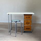 Bureau métal et bois vintage