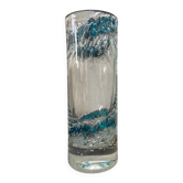 Vase vintage cylindre en cristal avec inclusion